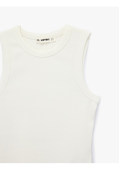 Koton Kaşkorse Bisiklet Yaka Kolsuz Slim Fit Atlet Ekru 6sal30239ık