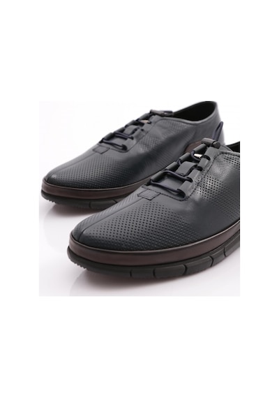 Dgn 6022 Erkek Lastik Bağcikli Sneaker Ayakkabi 6022-2505-R1006 Lacivert - Kahverengi