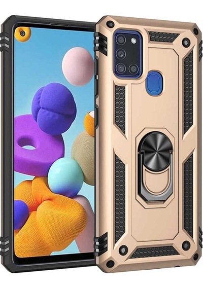 Galaxy A21s Kılıf Zore Vega Kapak Gold