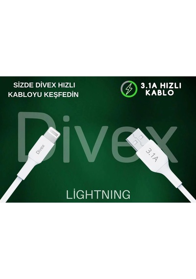 Divex 3.1a Lightning Hızlı Şarj Data Kablosu