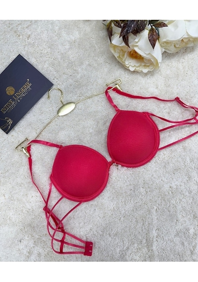 Le Jardin Valeria Biyeli Taşlı Mikro Push-up Arkası İp Detaylı Sü Nar Çiçeği