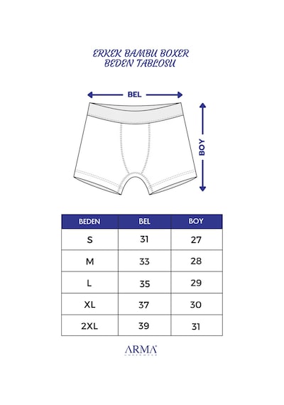 Arma Yıldız Erkek Bordo Bambu Boxer 3'lü Paket Bordo