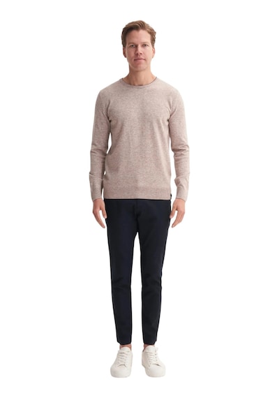 Cazador Premium Slim Fit Viskon Karışımlı Bisiklet Yaka Kazak-33220 Bej Melanj
