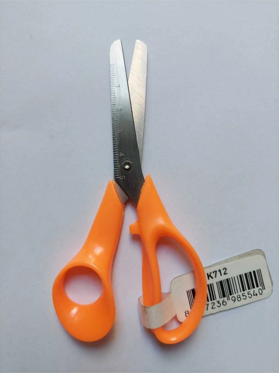 K712 Cetvelli Küt Uçlu Abs Saplı Çocuk Makası - Turuncu - Çalıkuşu Kitap Evi