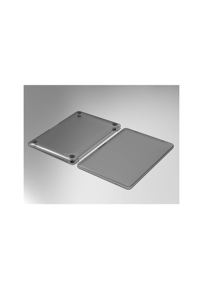 Macbook Air M1 13 İnç Kılıf A2337 Uyumlu Sert Kapak A2179 A1932 Hard Case Koruyucu Şeffaf Kapak Parmak İzi Tutmaz Gri