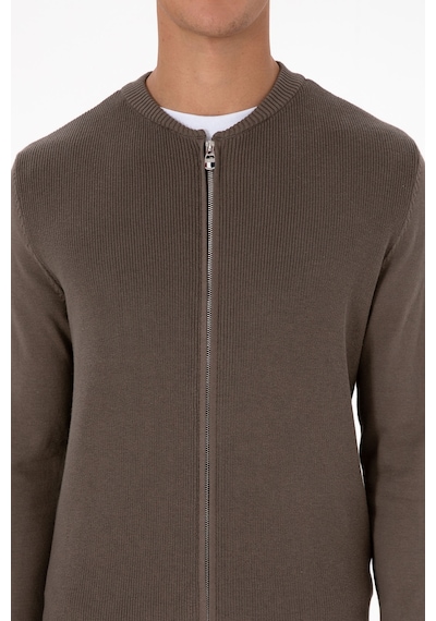 U.s. Polo Assn. Erkek Vizon Hırka Triko 50313721-vr052 Vizon
