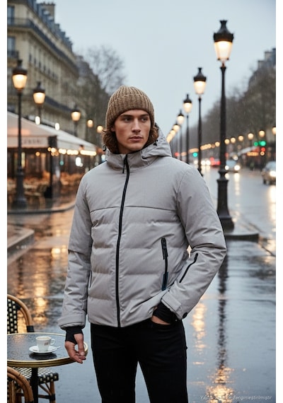 Buratti Regular Fit Kapüşonlu Kapitoneli Erkek Mont 497Dean Taş