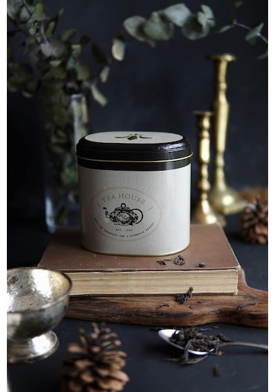 Er004-8f Azura Tea Desenli Oval Metal Saklama Kabı 11x15 Cm Azura Tea