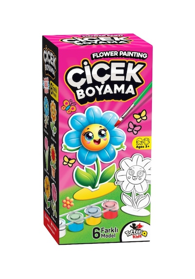 Çiçek Boyama Seti 6 Farklı Model Etkinlik Okul Anaokulu Kreş Öğrenci Etkinliği