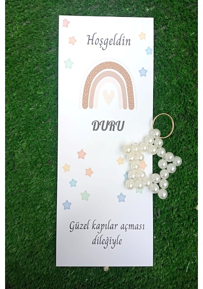 30 Adet Uzun Kartlı İnci Anahtarlık - Doğum Günü Hediyelik - 6 Ay