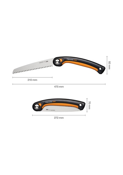 Fiskars Sw69 Plus Katlanır Testere, Siyah/turuncu, 21 Cm Uzunluk