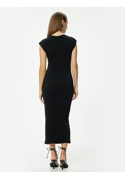 Koton Midi Kalem Elbise Kap Kol Yuvarlak Yaka Drape Detaylı Slim Fit Siyah 4sak80246ek Siyah Koton Midi Kalem Elbise Kap Kol Yuvarlak Yaka Drape Detaylı Slim Fit Siyah 4sak80246ek Siyah