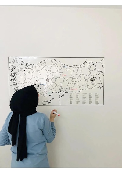 Türkiye Haritası Akıllı Statik Tutunan Doldurulabilir Yapışkansız Pratik Şeffaf Türkiye Haritas Diğer