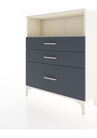 Arges Şifonyer Tek Raflı 3 Çekmeceli 88x30x106 Aytaşı-antrasit Aytaşı