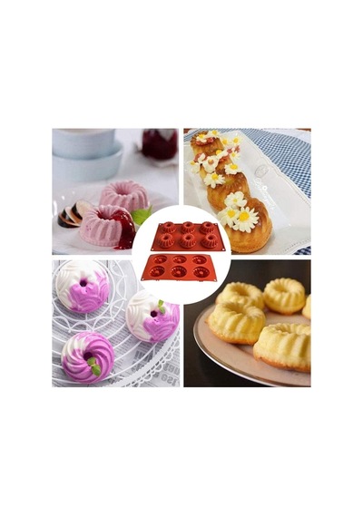 Siliko World Cupcake, Muffin, Kek Ve Pasta Kalıbı Silikon Kalıp, Kırmızı Diğer