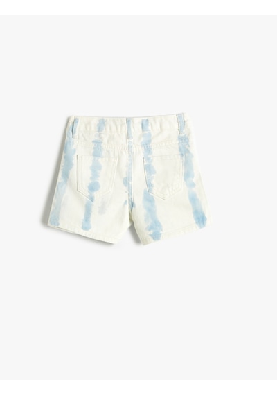 Koton Kot Şort Mini Batik Desenli Pamuklu Açık Mavi 4smg40013ad Açık Mavi