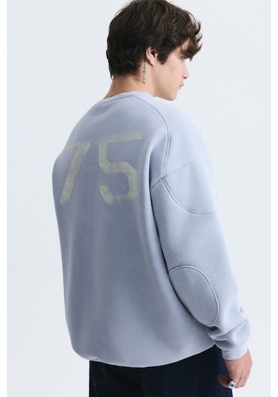 Vamos Miami Baskılı Bisiklet Yaka Sweatshirt Bebe Mavi