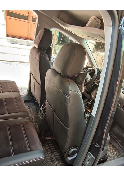 Volkswogen Caddy 2015 2020 Arası Uyumlu Siyah Taytüyü Siyah Deri Karışımı Beyaz Şerit Beyaz Ip