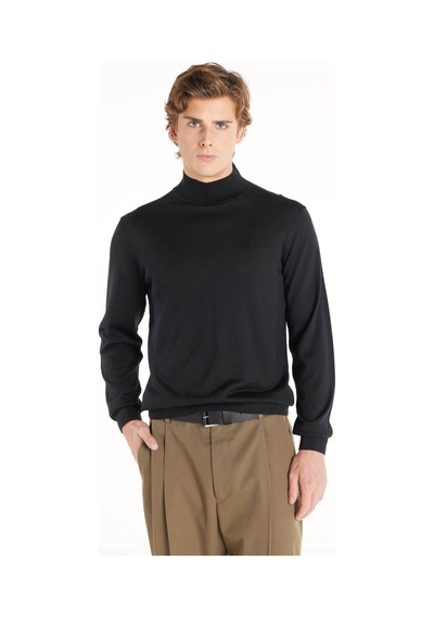 Ted Baker Siyah Erkek Yarım Balıkçı Yaka Fit Kazak Tbmrkw1044