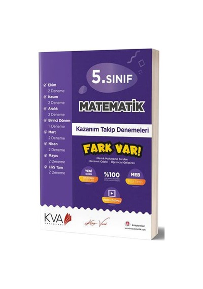 5. Sınıf Matematik Kazanım Takip Denemeleri -  KVA Yayınları