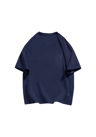 Unisex Special Agent Baskılı Oversize Tshirt Lacivert