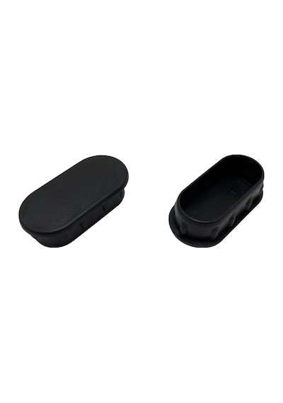 Oval Demir Profil İç Tapa Geçme Plastik Ayak Geçme Koruma Plastiği 50mm X 25mm 2 Adet Siyah Siyah