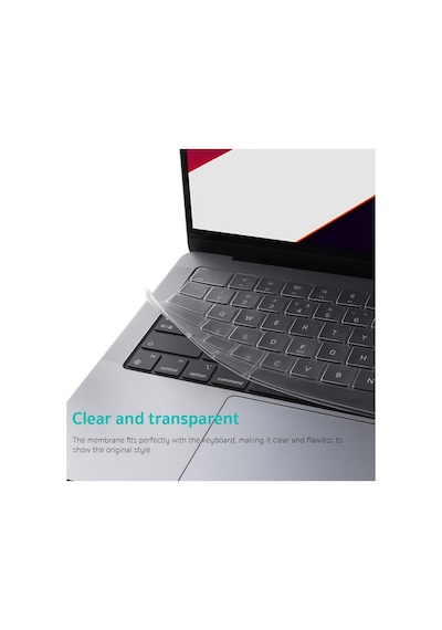 Neo Leke Tutmaz Yıkanabilir Apple MacBook Air / Pro Uyumlu İnce Tpu Klavye Koruyucu Şeffaf