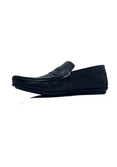 Golden Shoes Siyah Hakiki Deri Günlük Erkek Loafer Ayakkabı Siyah
