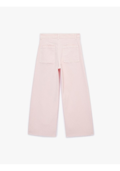 Koton Normal Bel Rahat Kalıp Kesik Paça Jean Pantolon - Culoette Jean Pembe 6sal40004mw Gül