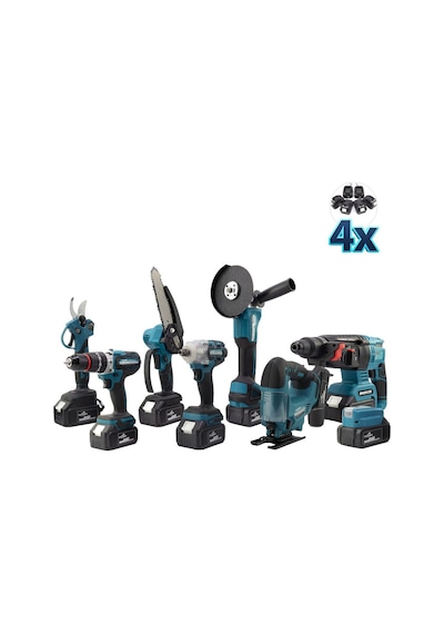 Dawreek Sekizli Set DBML (LED Aydınlatma+ Ş.Hilti+Ş.Spral+S.Sıkma+13 MM Ç.Mandren+Ş.Dekupaj+Budama Testeresi+Bağ Makası)