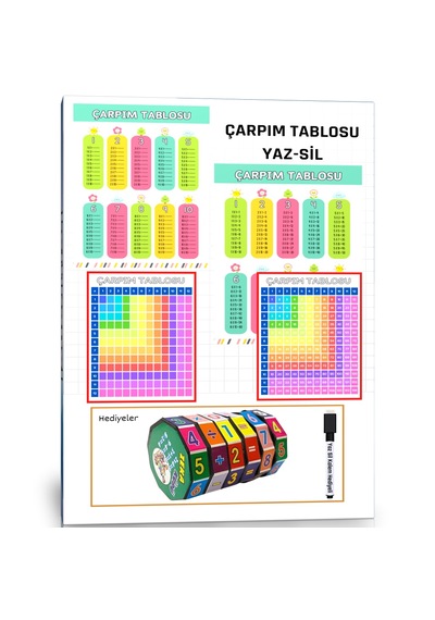 Çarpım Tablosu Yaz - Sil Dört İşlem Küpü Hediyeli