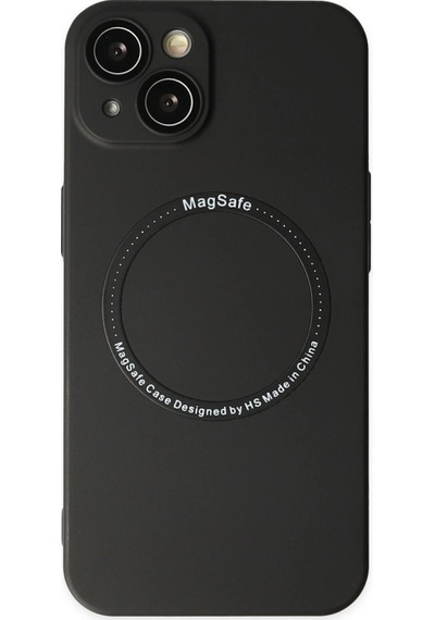 Apple Uyumlu iPhone 14 Plus Kılıf Jack Magneticsafe Lens Silikon Siyah/