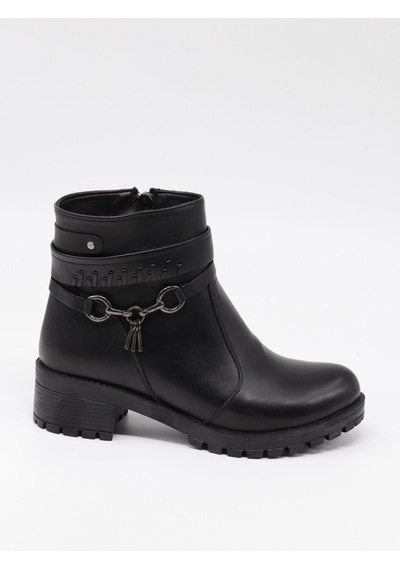 Nesilshoes Nesil Shoes Marr 829 Hakiki Deri İçi Kürklü Kadın Bot Siyah