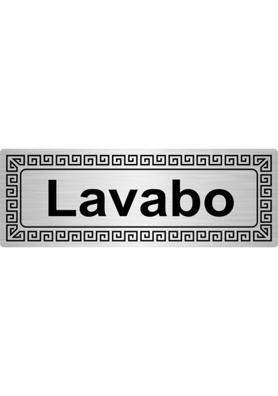 Lavabo 7cmx20cm Metal Yönlendirme Levhası Gümüş Renk Metal