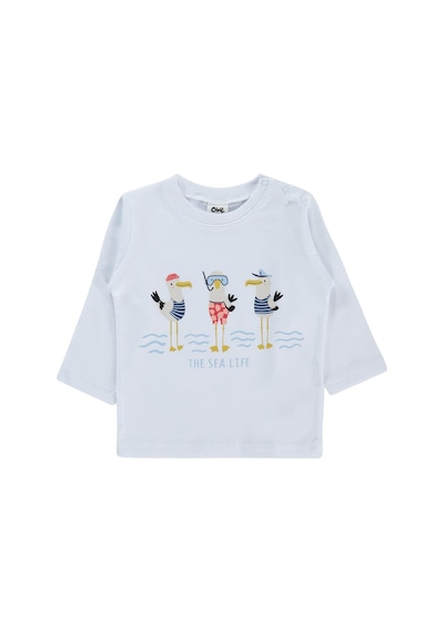 Civil Baby Leylek Baskılı 6-18 Ay Sweatshirt - Beyaz