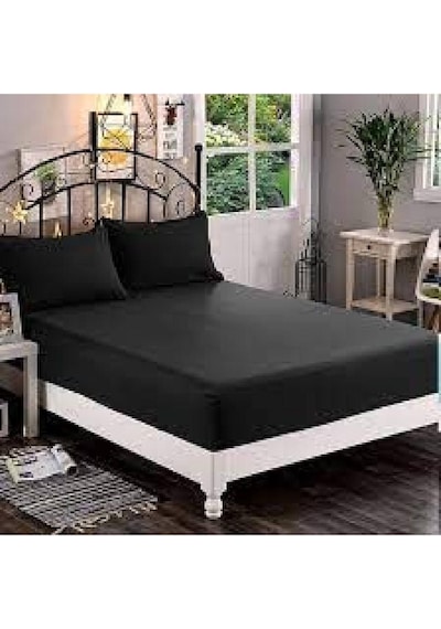 Lionas Stella Flavo %100 Pamuk Tek Kişilik Luxury Lastikli Çarşaf Seti Siyah 100x200+30cm Siyah