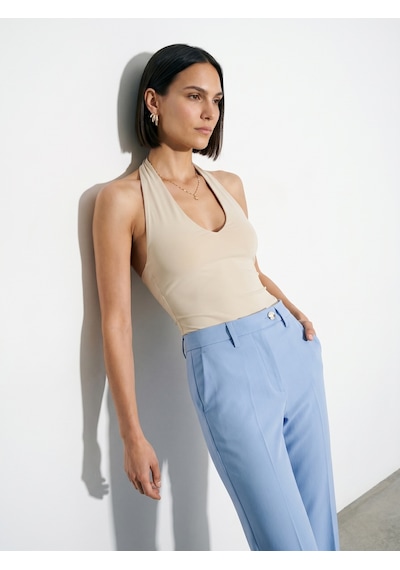 Dilvin 21231 Halter Yaka Bodysuit-taş