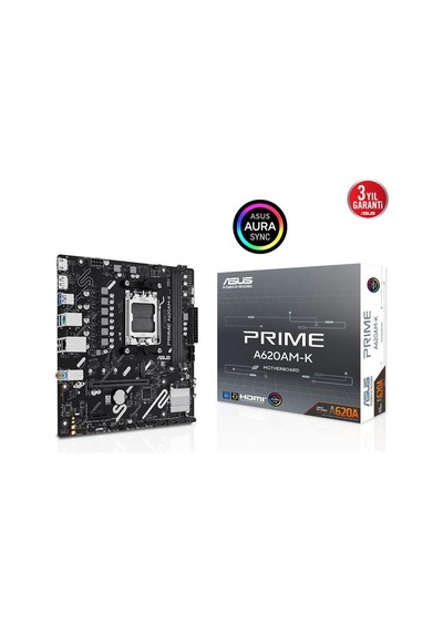Asus Prıme A620am-k Ddr5 Hdmı Pcıe 16x V4.0 Am5 Matx-210468