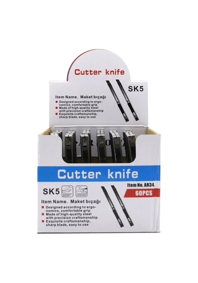 60 Adet Mini Metal Falçata Maket Bıçak 5468