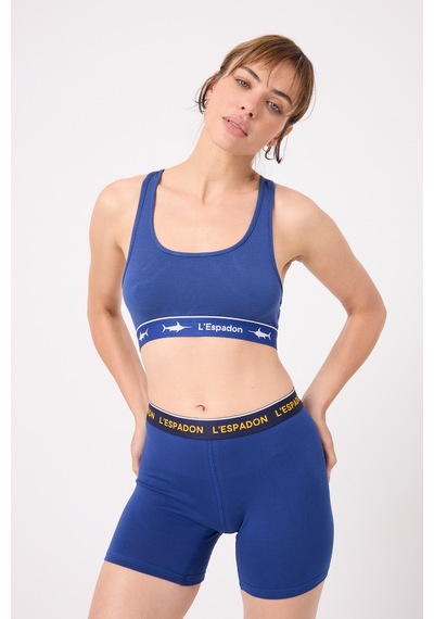 Athleshorts Yüksek Bel Kadın Uzun Boxer Şort-3261 Mavi