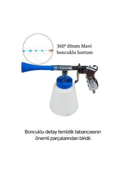 Detay Temizlik Tabancası Boncuklu Hortum-kılcal Hortum-borazan