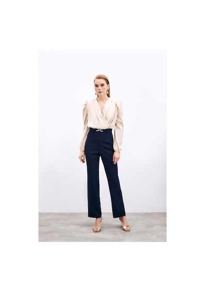 Sateen Aksesuar Detaylı Pantolon - Lacivert-135737 Lacivert