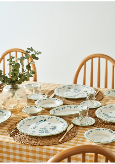 Bella Maison Ocaliptus Stoneware 52 Parça 12 Kişilik Kahvaltı Takımı Yeşil Yeşil