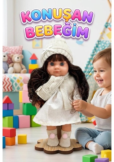 Lucia Girl Konuşan 35 Cm - Etkileşimli Kolları Bacakları Ve Kafası Et Kutulu Atkılı Oyuncak Bebek 65166516