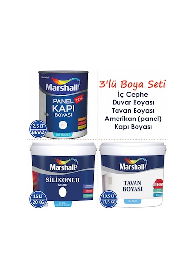 Marshall Özel Mat Duvar Boyası 15Lt=20Kg+Tavan Boyası 10.5Lt=17.5 (280681266)