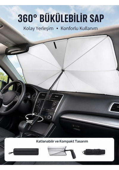 Pratik Ön Cam Güneşliği Geniş Kapsama Alanı, Kolay Saklama Yeni Nesil Diğer