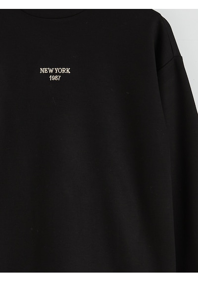 Lcw Comfort Siyah New York Nakışlı Kadın Sweatshirt