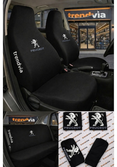 Peugeot Eski Logolu Oto Koltuk Kılıfı Ön Arka Set Penye Universal Koltuk Koruyucu Servis Kılıfı 88494811
