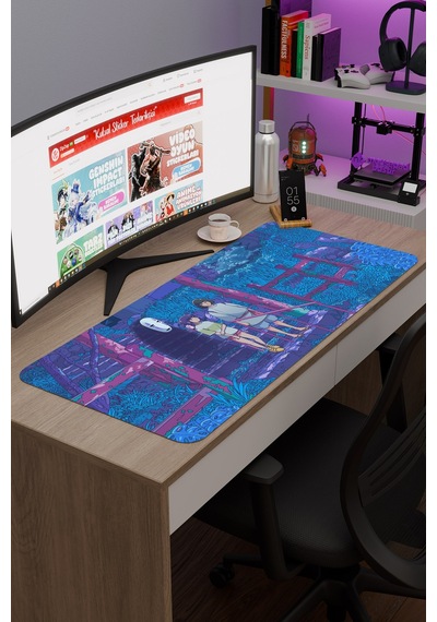 Spirited Away Kaymaz Dikişli Kauçuk Oyuncu Mousepad V2 - 90x40 Xxl Gaming Mouse Pad Fare Altlığı