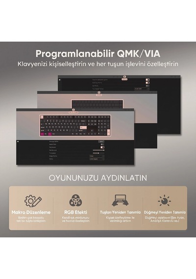 Royal Kludge Rk R87 Pro %75 Mekanik Oyuncu Klavyesi